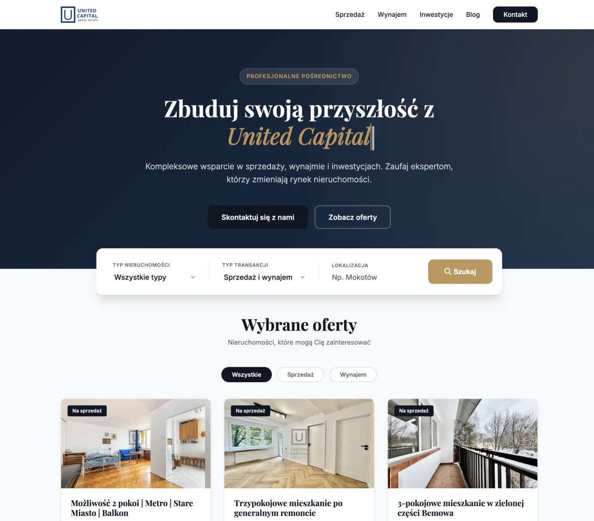 Realizacja strony United Capital